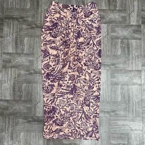 Zara Pink and Purple Midi Skirt